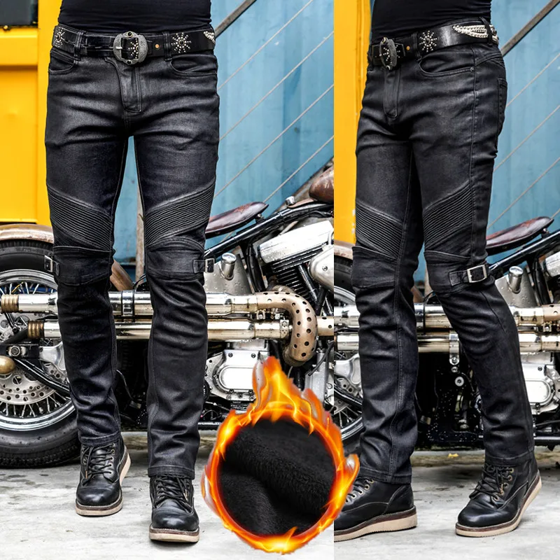 Uglybros-pantalones vaqueros cálidos para motocicleta para hombre, pantalón protector a prueba de viento para conducción en carretera, motocross, invierno, talla 28-44