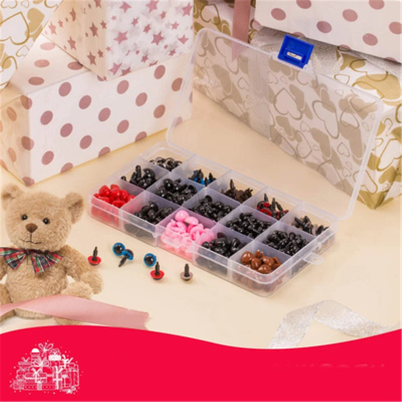 Ojos de seguridad para oso, accesorio de plástico negro con combinación de tornillos, para regalo de oso, Animal de juguete suave, muñeco Amigurumi