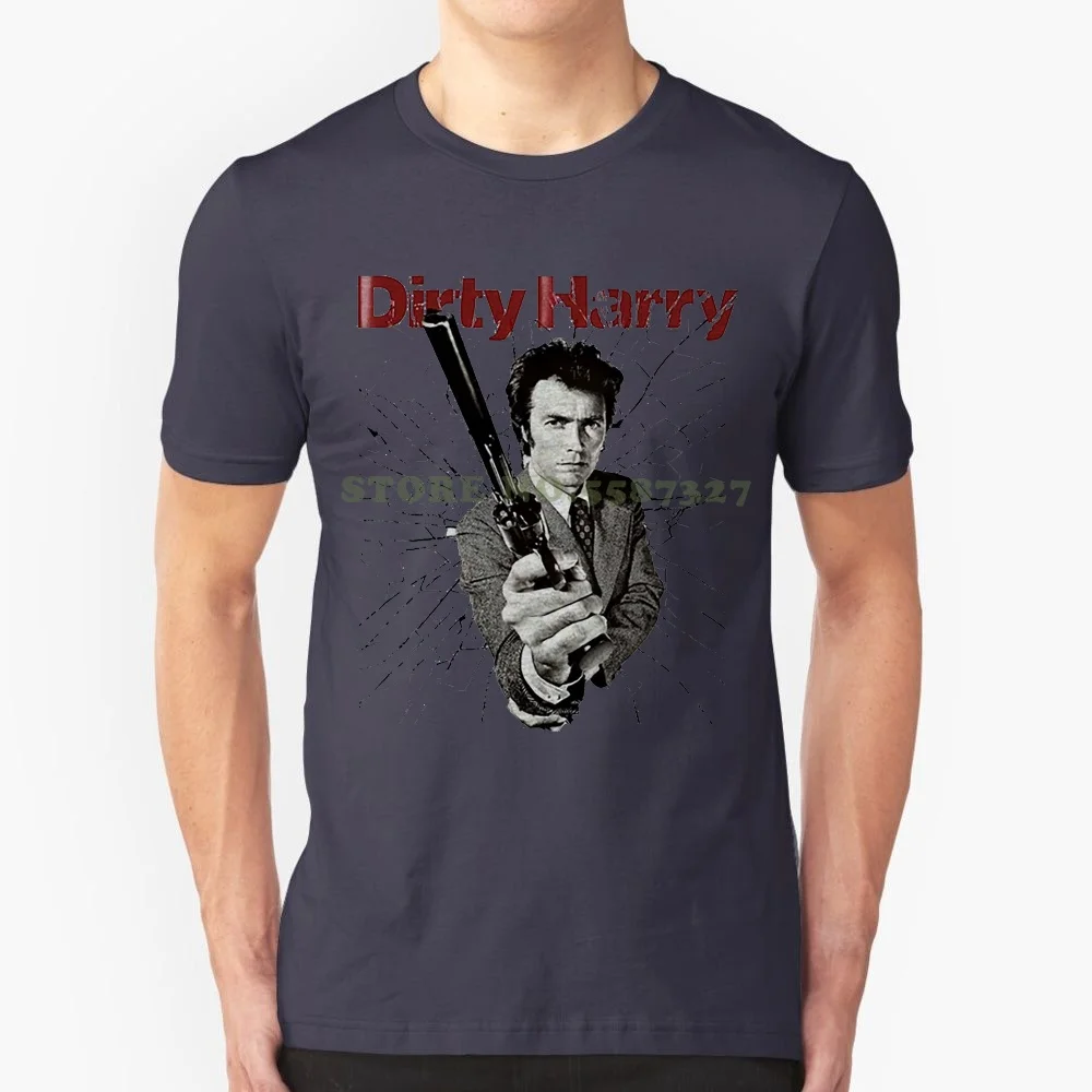 Men New High Quality Dirty Harry T Shirt Clint Eastwood Vintage Retro Movie Graphic Tee 70's 80's