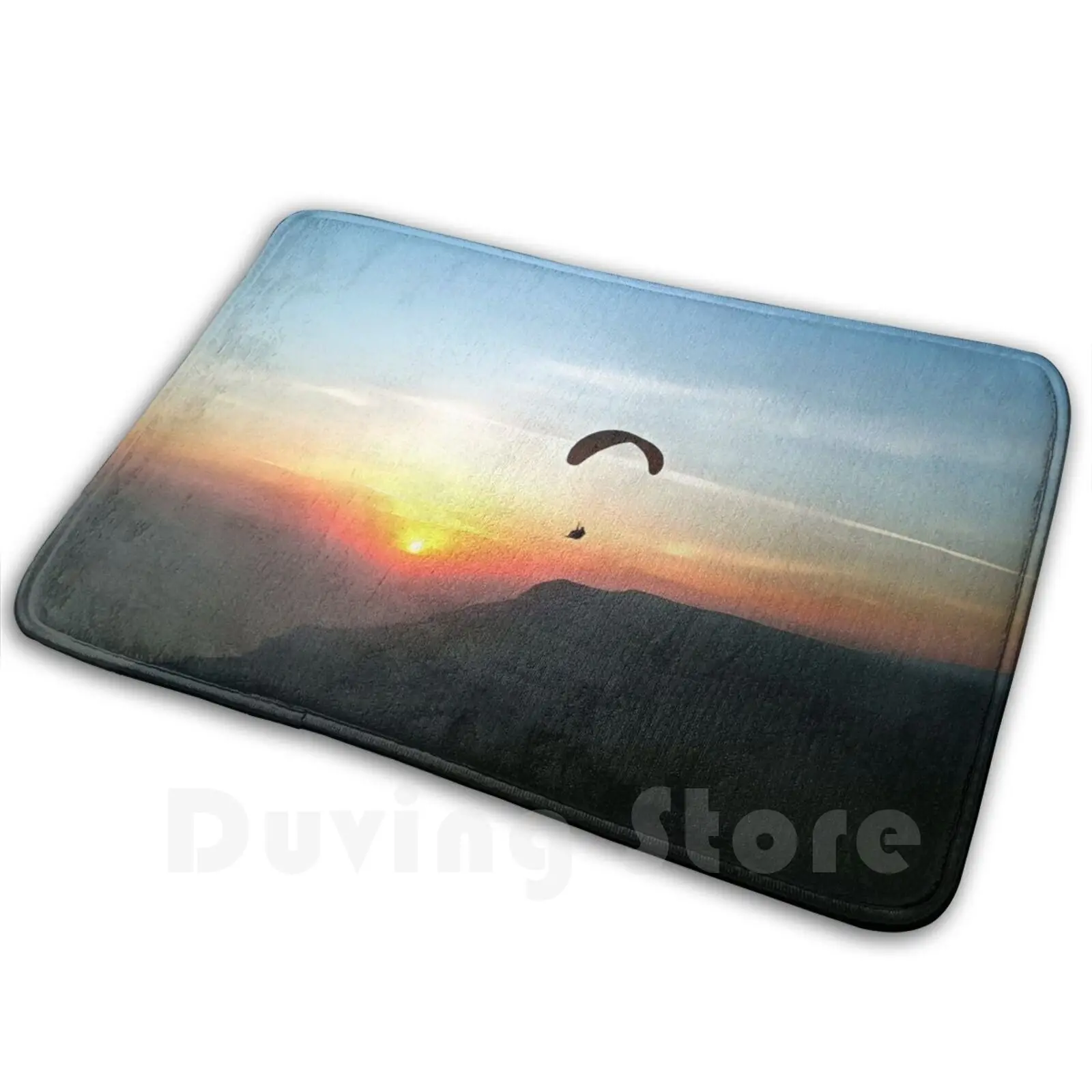 Sunset Paraglide Soft Non-Slip Mat Rug Carpet Cushion Paragliding Extreme Sport Adventure Parachute Drop Zone Jumping