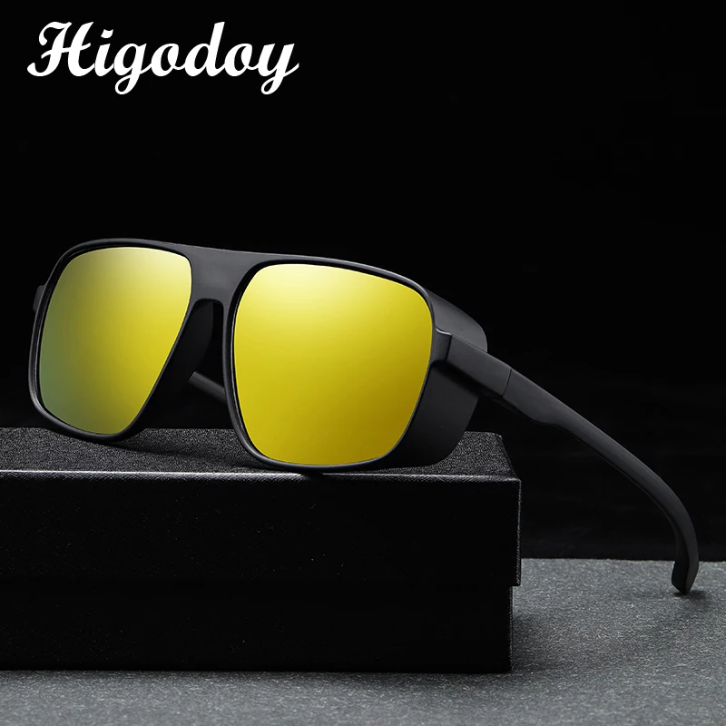 Higodoy Steampunk Women Sunglasses Retro Classic Punk Ladies Vintage Square Mirror Oversiezed Sunglasses Men Luxury Sun Glasses