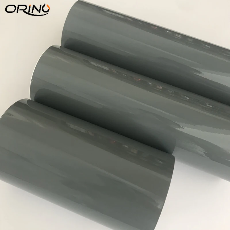 20cm 30cm 50cm Width Gloss Grey Cement Gray Vinyl Car Wrap Film DIY Easy to Install Air-Free Channel Tech