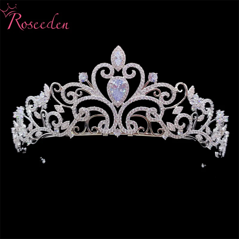 

CZ Bridal Tiara Crowns For Women Girls Headwear Bridal Hair Accessories Bridesmaid Wedding Jewelry RE4415