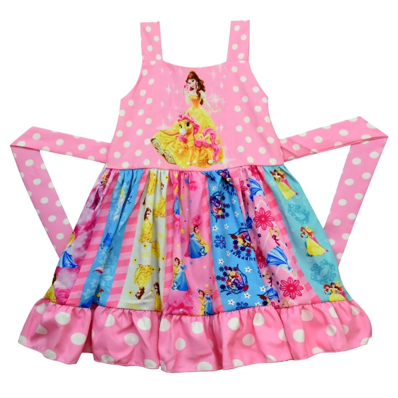 Kids Dresses for Girls Frozen Elsa Princess Belle Mermaid Dress Cartoon Mickey Mouse Unicorn Trolls Rapunzel Dress Toddler Girl