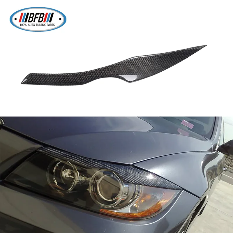 Auto Car Dry Carbon Front Headlight Eyelids Eyebrows Cover Trim For BMW 3 Series E90 2005-2012