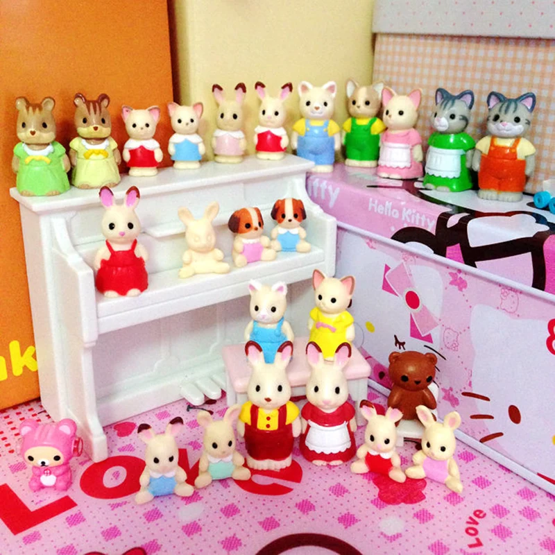 10pcs/ A Lot 1-3cm Plastic Original Rabbit Squirrel Mini Cute Kawaii Kitchen Play House Toy Accessories