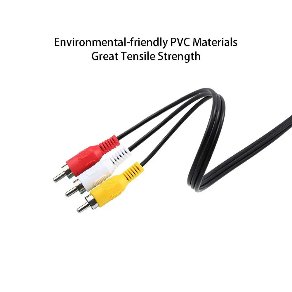Top Quality 3.5 to RCA Male Audio Video AV Cable Wire Cord 1M 3.5mm Jack Plug Male to 3 RCA Adapter For Speaker Laptop DVD TV
