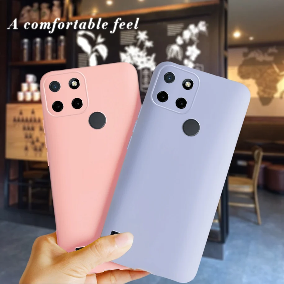 キャンディーカラーケース Realme C21 RMX3201 黄黒ソフトカバー Oppo Realme C21 C21Y C 21 Coque RealmeC21 Y グローバル電話バッグ