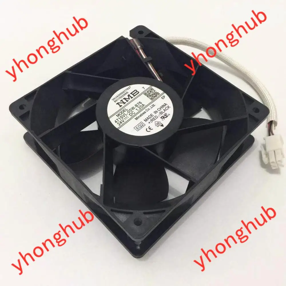 

NMB-MAT 4715VL-05W-B76 EQ1 EQ2 EQ3 DC 24V 1.20A 120x120x38mm 4-Wire Server Cooling Fan