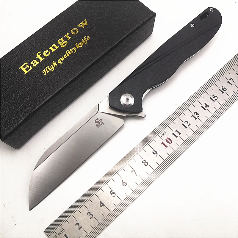 Sitivien ST103 Real D2 Blade G10 Handle Flipper Ball Bearing Utility Outdoor Camping Hunting Survival EDC Pocket Folding Knife