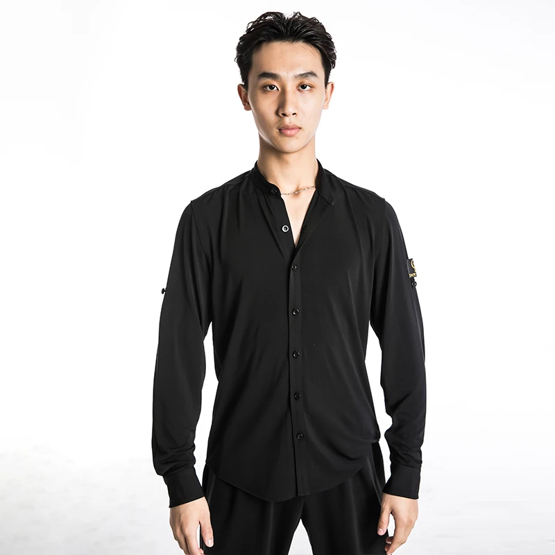 

Newest Latin Dance Garment Dance Waltz Ballroom Dance Garment Performance Latin man long-sleeved Shirts Garment Top DA921