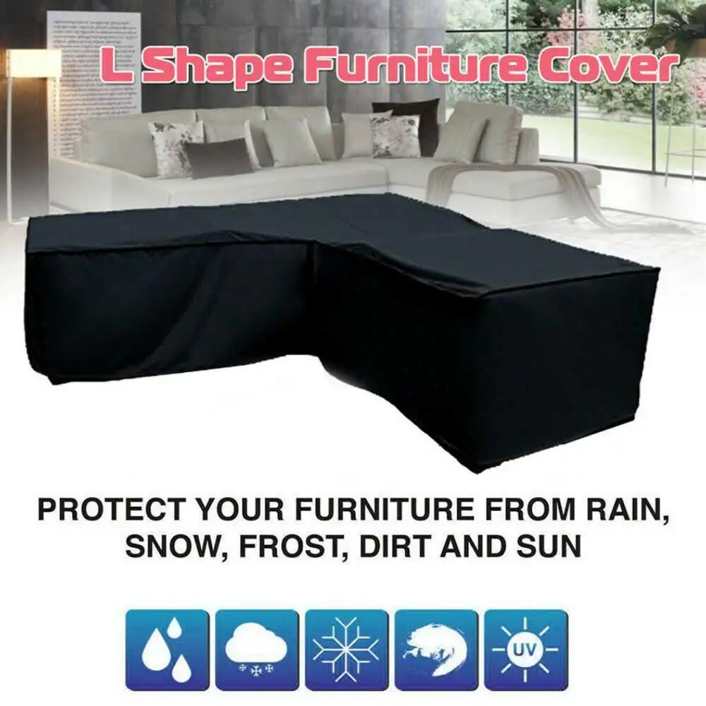 

3pcs outdoor garden furniture cover L corner sofa waterproof cover furniture sofa dust cover outdoor table cover