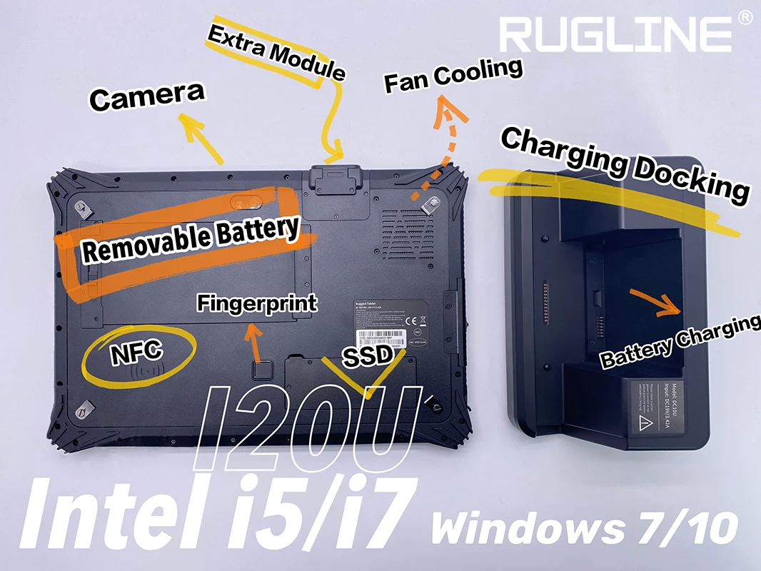 12.2 inch Windows 10 Tablet Computer i7-8550U 10.1 inch Computer Rugged Industrial Tablet PC 16GB WIFI Bluetooth GSM/4G SSD