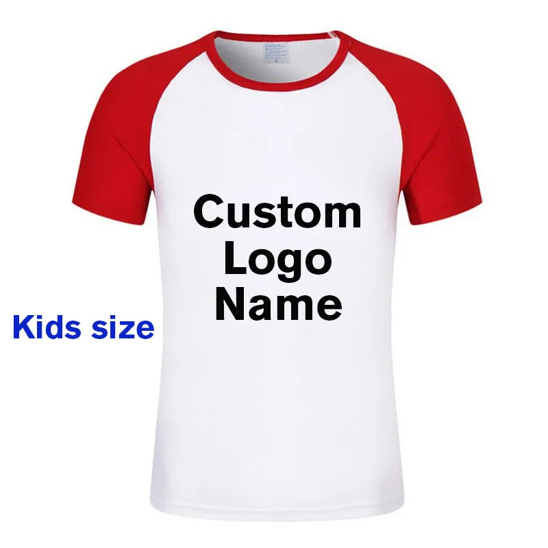 OEM Design 100% Modal T Shirt DIY Custom Logo Child Casual Tops Tees Short raglan Sleeve Patchwork Printed Name boy and girls