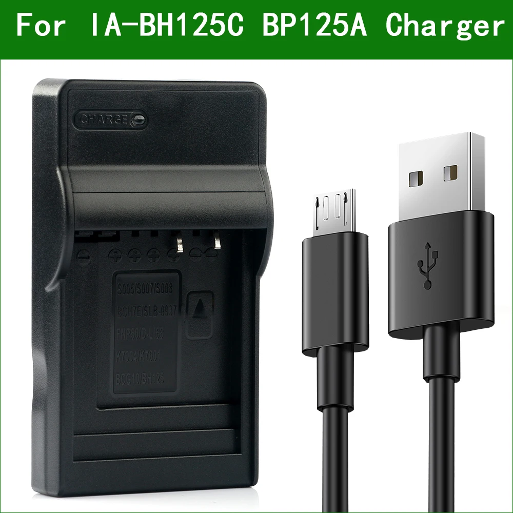 IA-BH125C BP125A Camera Battery Charger for Samsung HMX-R10 Q10 Q20 Q100 Q130 Q200 QF20 QF30 QF33 QF300 QF310 QF320 T10 T11 M20