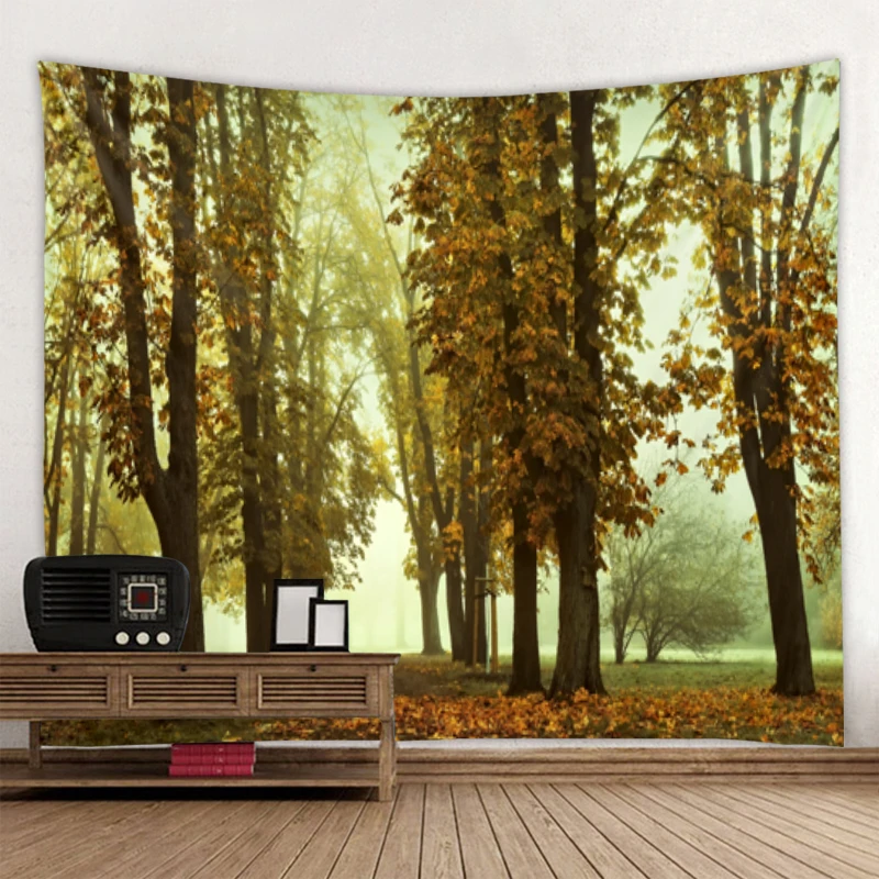 

Landscape Woods Tapestry Art Deco Blanket Curtain Hanging Home Bedroom Living Room Decoration