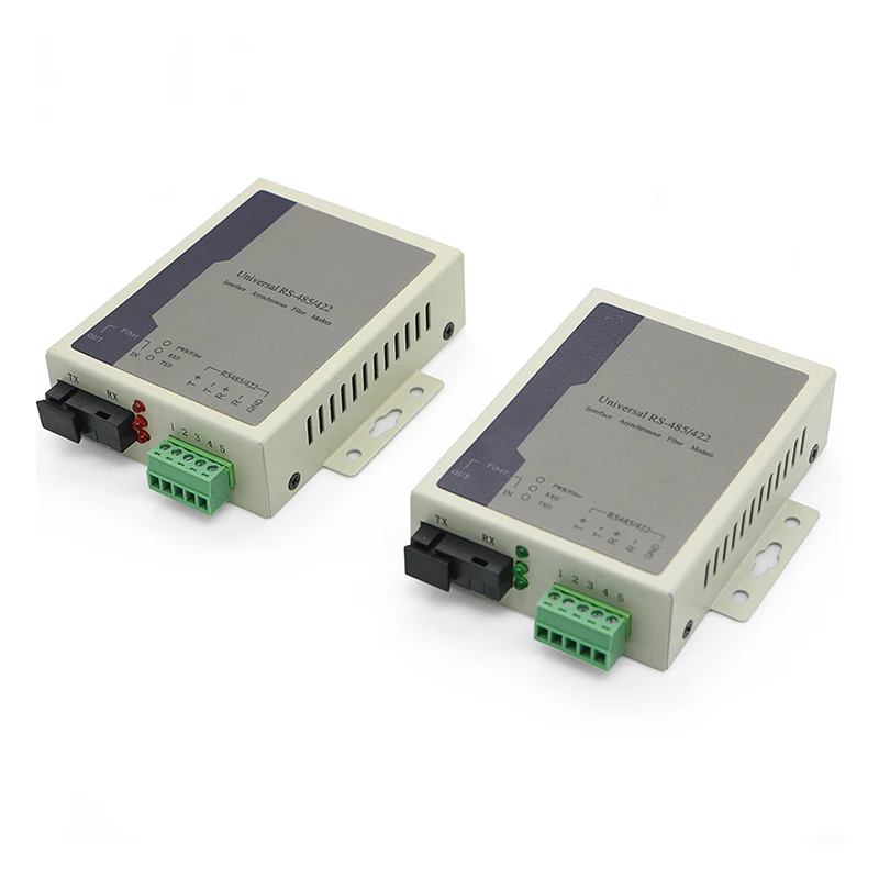 1 Pair 1 Channel Bidirectional Data Over Fiber Optic Converter with RS485 and 600w Surge Protection