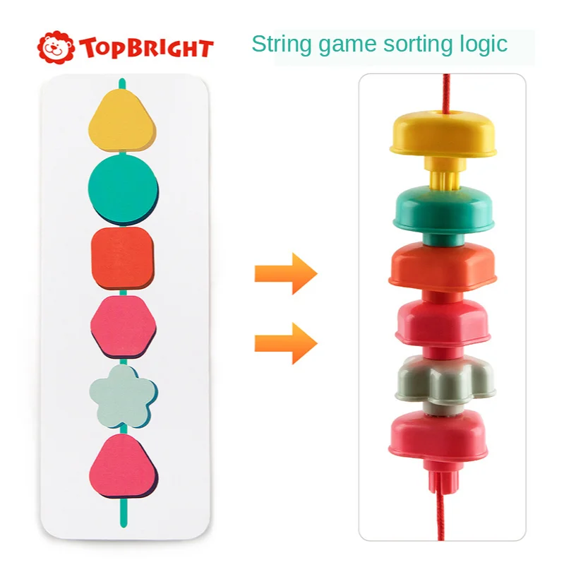 ToP BRIGHT Rainbow Stack Sorting Box beaded mosaic shape cognitive Children Learning and Education Toys For Kids 36M+