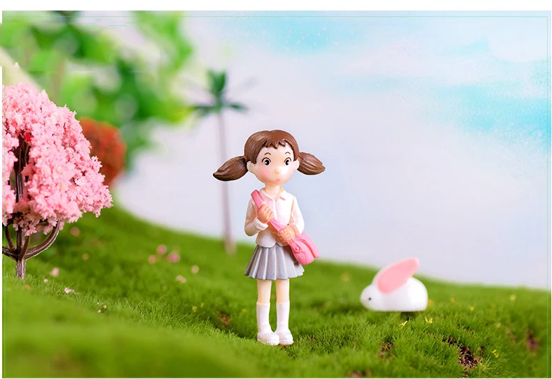 4PCS Campus Xiaomei Moss Micro Landscape Plant Potted Creative Decoration Cake Decoration Miniature Figurines
