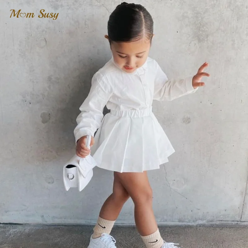 Fashion Baby Girl Pleated Skirt Mom Daughter Uniform Skirt High Waist Family Matching Skirt Clothes Party Dance