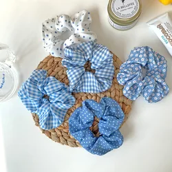 Summer Beach Style Women Hair Scrunchies Sets Blue Series Korean Hair Schrunchy Wholesale 5pcs/pack Girls Vocation Hairband