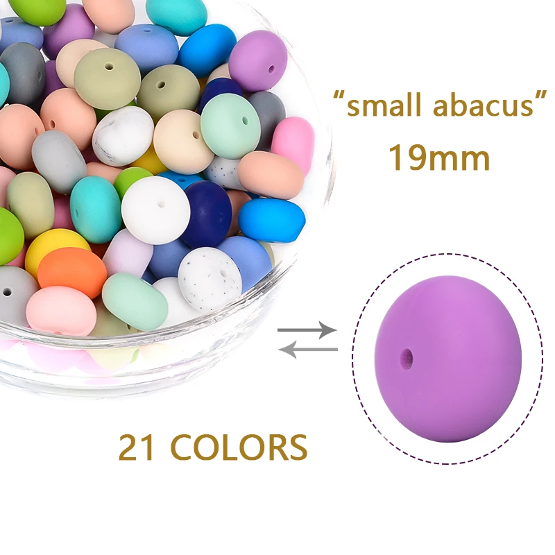 LOFCA 10pcs/lot 19mm Abacus Loose Silicone  Beads Elegant Beaded Necklace Bead For DIY bracelet necklace jewelry accessories