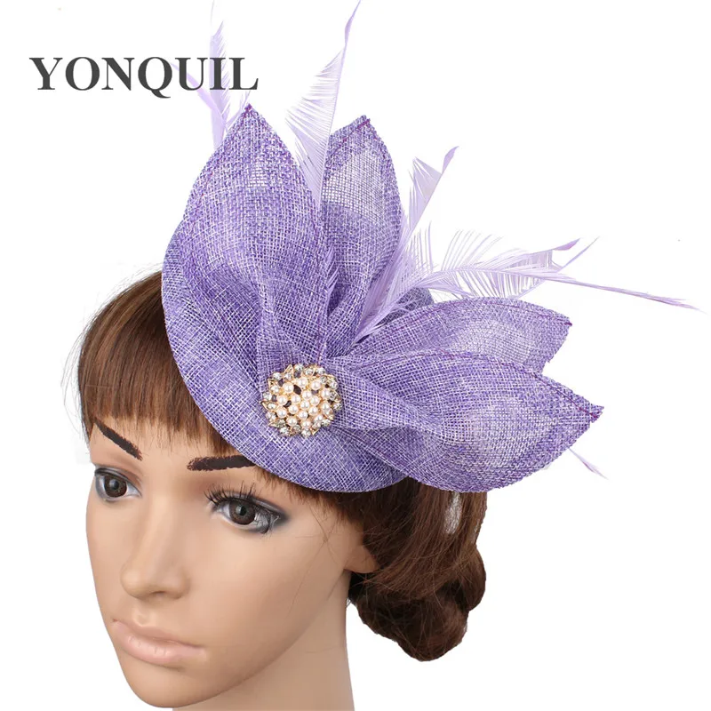 Fashion Simulation Leaves Adorn Fascinator Hat Wedding Women With Feather Headdress Bride Wedding Hair Accessories Decoration