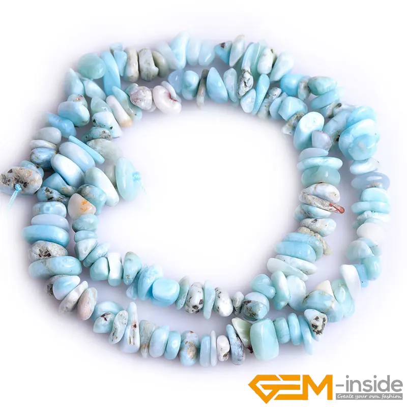 Larimar: Freeform Potato & chip Shape Larimar Beads Natural Stone Beads DIY Loose Beads For Bracelet Making Strand 15\