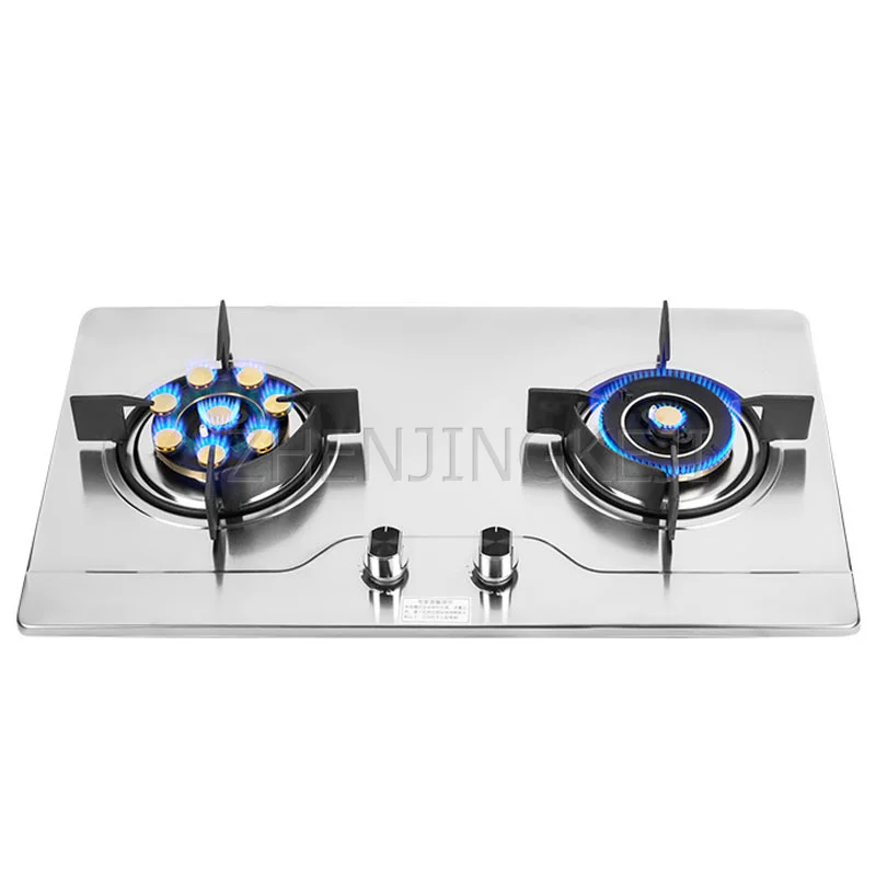 Desktop Home Embed Type Double Gas Stove Stainless Steel Fierce Gas Stove Dual Stove Kitchen Electrical Appliances Gas Cooker