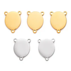 5Pcs/Lot Stainless Steel Round 3 Holes Connector Charms Necklace Pendants Bracelet DIY Jewelry Making Accessories Findings