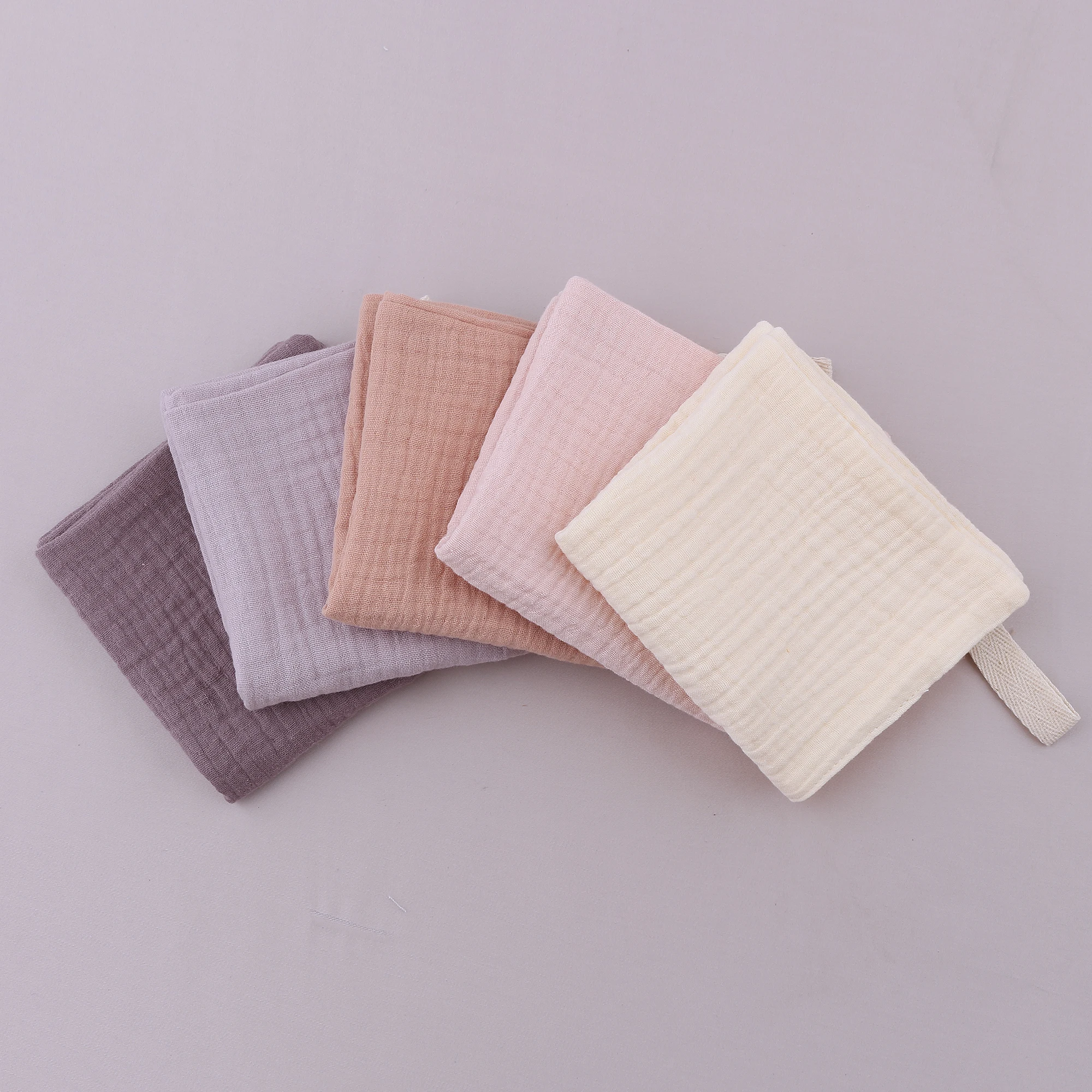 5PCS 순수 컬러 아기 손수건 부드러운 타액 수건 흡수성 아기 Burp Cloth Bibs Kids Wipe Cloth 신생아 수건 제품