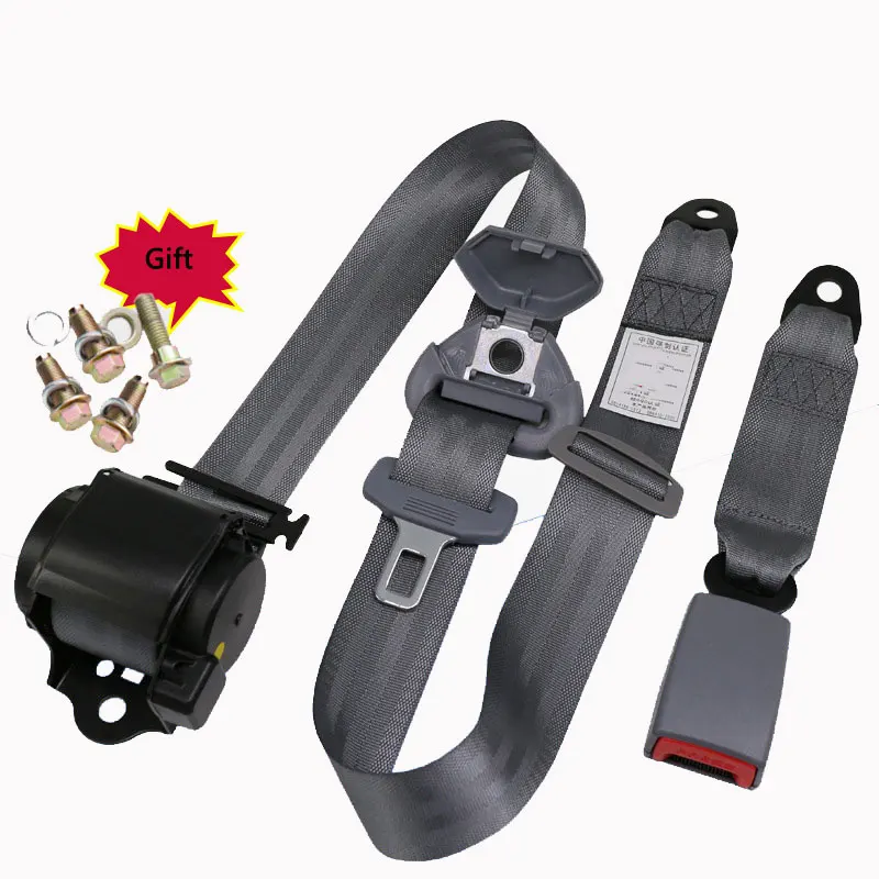 Approved CE Retractable 3 Point Safety Seat Belt with bolts Emergency locking vehicle auto safety belt car accessories