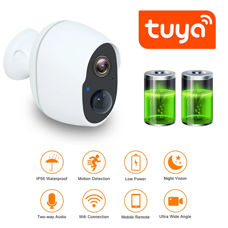 2MP 1080P  Tuya APP AI Humanoid Motion Detection Battery Power Wireless IP Dome Camera Intercom Baby Monitor YCC365