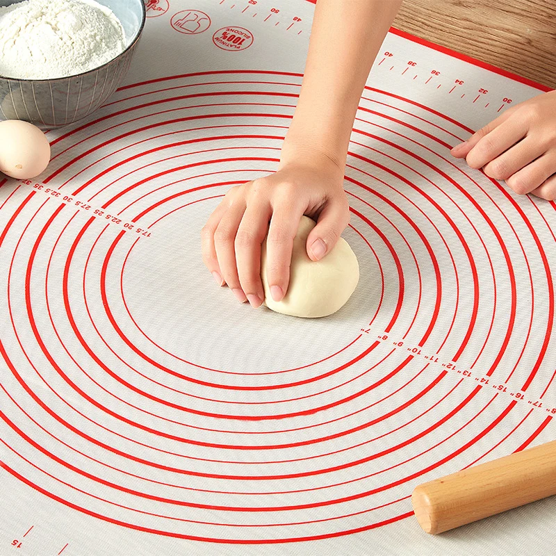 Kneading Pad Silicone Rolling Dough Mat Non-stick Surface Reusable 26x29cm With Scale Kitchen Gadgets Cooking Grill Pastry Tool