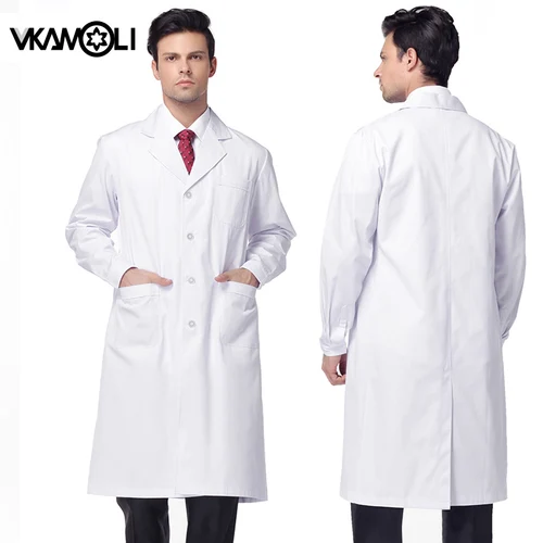 Imagen 2 del producto Ropa de trabajo de manga corta/larga para hombre y mujer, uniforme de laboratorio, abrigo de médico, uniforme de enfermera, abrigos de laboratorio