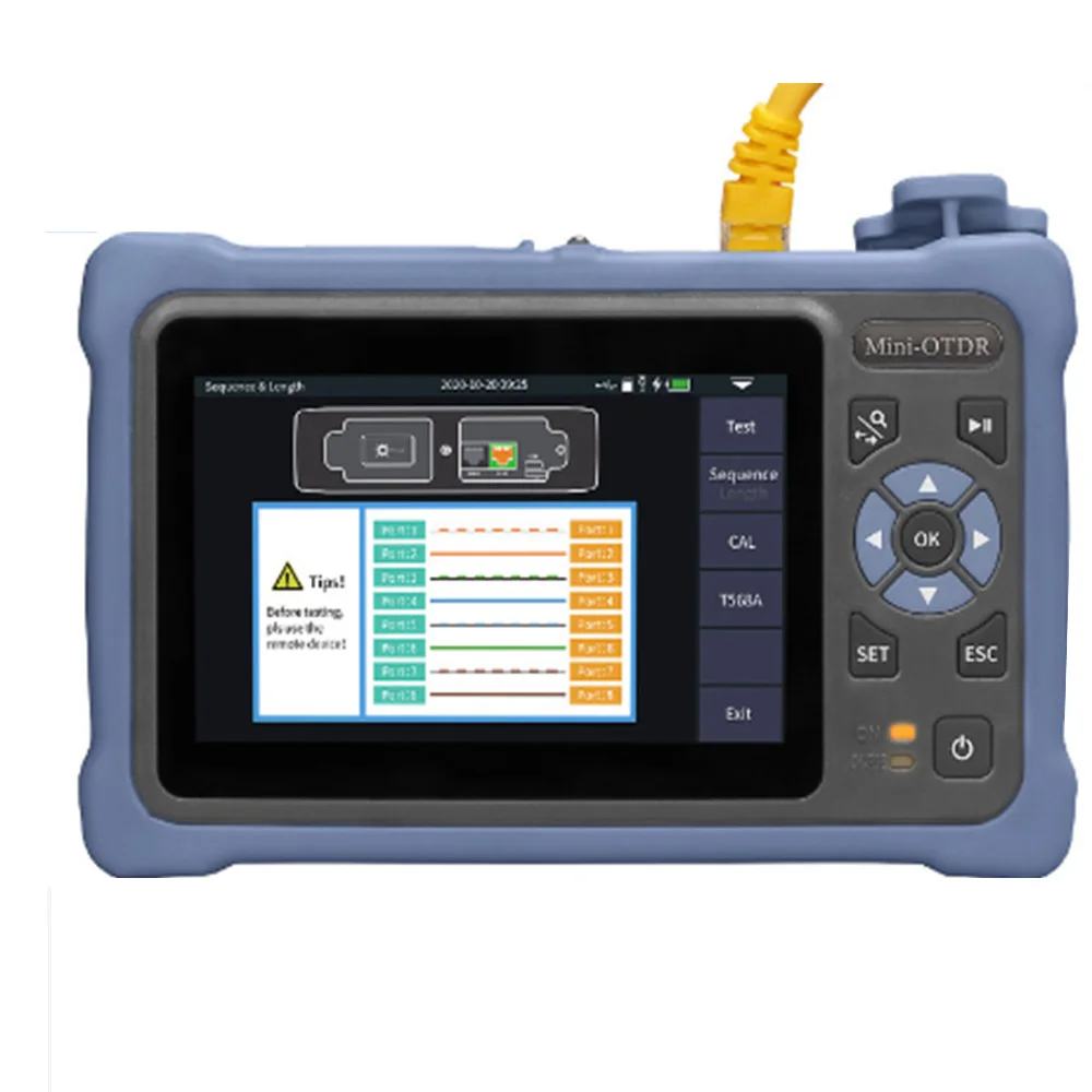 MINI OTDR 1310/1550nm 26/24dB Fiber Optic Reflectometer ,Touch Screen VFL OLS OPM Event Map Ethernet Cable,High practicability