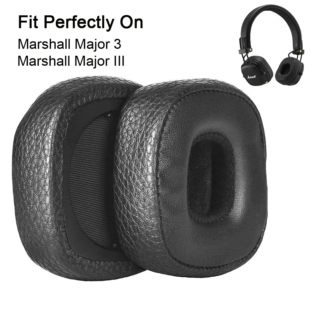 Major 3 Ear Pads เปลี่ยนโฟมหน่วยความจำ PU หนังหูฟังแผ่นรองหูฟังแผ่นรองหูฟังสำหรับ Marshall Major 3 / Major III หูฟัง