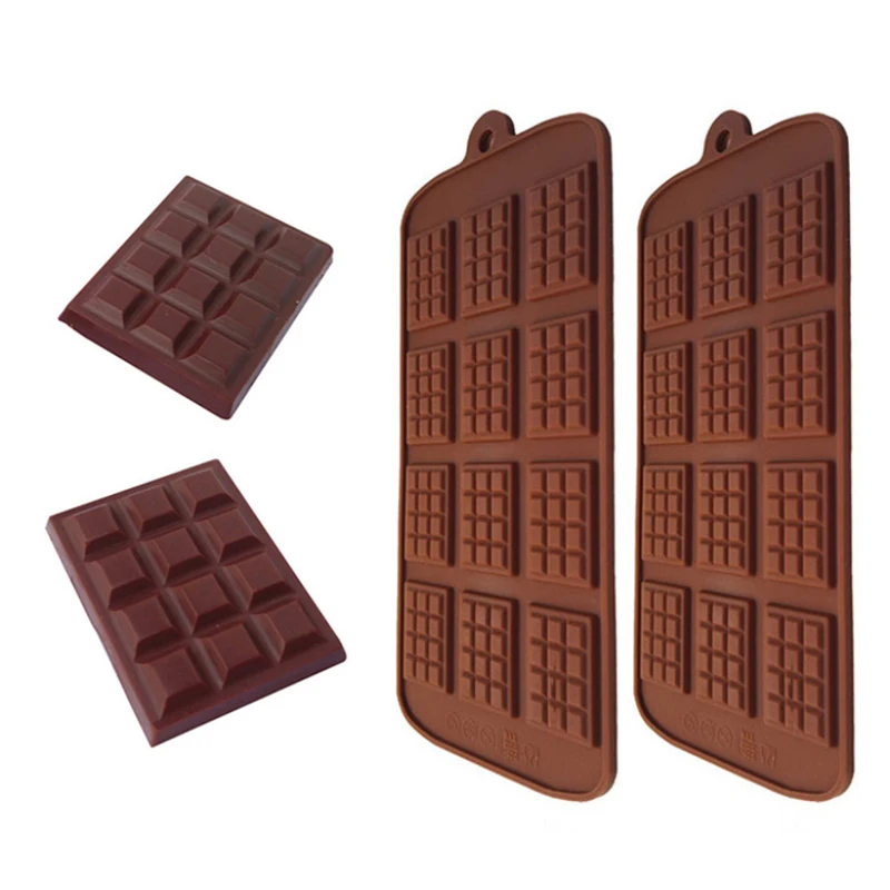 1PCS Silicone Mold 12 Cells Chocolate Mold Fondant Patisserie Candy Bar Mould Cake Mode Decoration Kitchen Baking Accessories