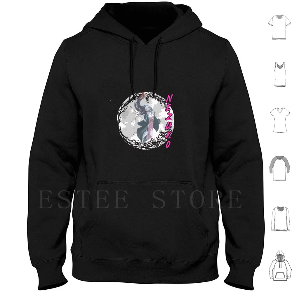 Nezuko Moon Kimetsu No Yaiba Hoodies Nezuko Demon Kimetsu No Yaiba Anime Inosuke Tanjiro Cute Manga Tanjirou Demon