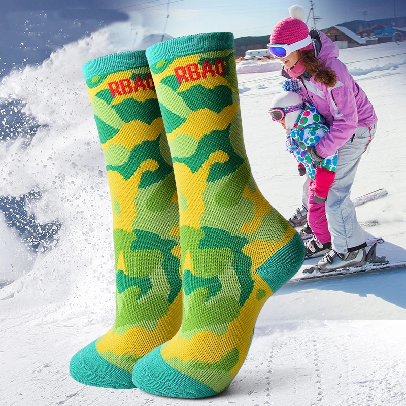 Ski Socks Kids Winter Warm Thermal Thick Cotton Sports Snowboard Cycling Skiing Soccer Leg Warmers Skateboard sock Boys Girls