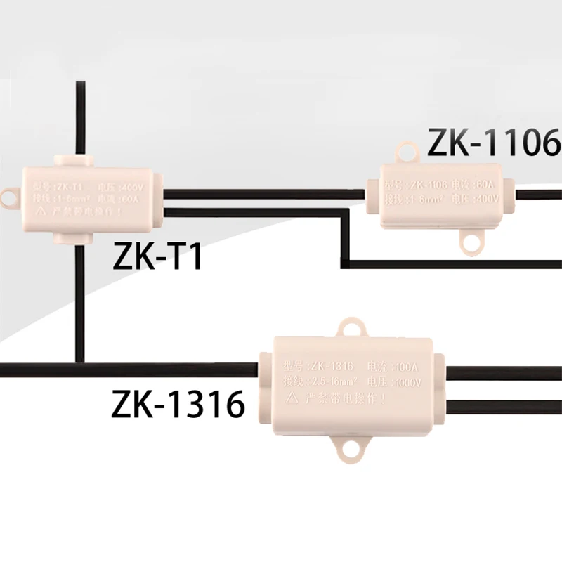 High Power Wire Cable Splitter Junction Box Quick Electric Wiring Connector Terminal Block 60A/400V 1-6mm2 80A/1000V 2.5-10mm2