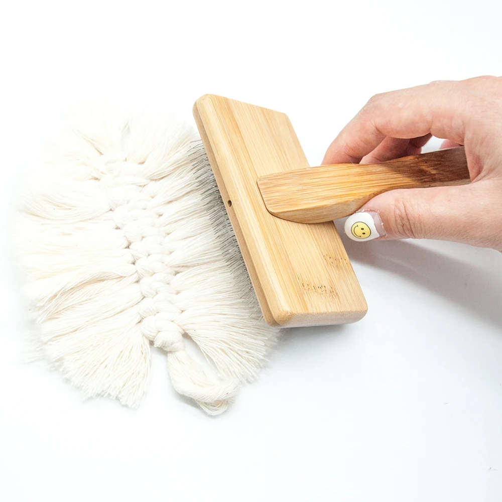 Brosse à glands pour tapis en macramé, peigne de tissage, corde en coton, pour animal domestique, démêlage, nœud ouvert, pour tapisserie