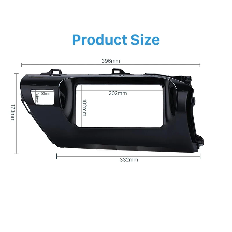 Double Din Car Stereo Trim Frame in Dash for Toyota Revo Hilux Right Hand 2015-2019 car radio Fascia Panel Plate