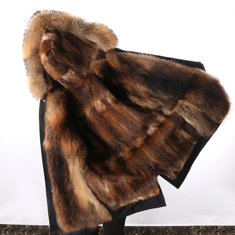 Men Parkas Real Fur Coat Winter Luxury Jacket Real Mink Fur Coats Liner Detachable Long Natural Raccoon Fur Outerwear