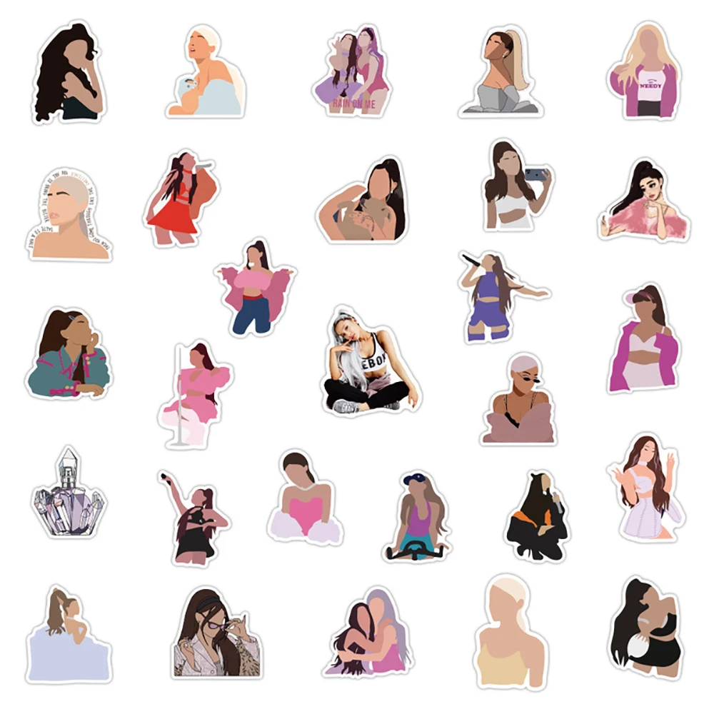 10/30/50PCS Ariana Grande Singer Stickers DIY Motorcycle Travel Luggage Skateboard Classic Toy Cool Graffiti Kids Sticker Decal