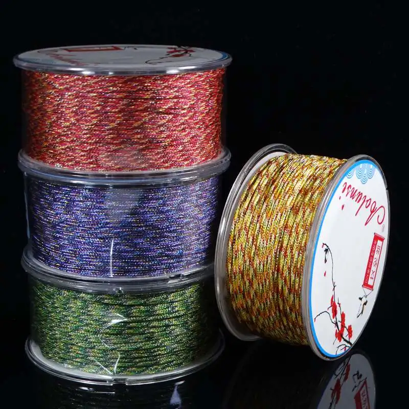 About 1mm Add gold colorful jade thread Multicoloured line Cotton nylon line DIY Knit bracelet thread inelasticity cord