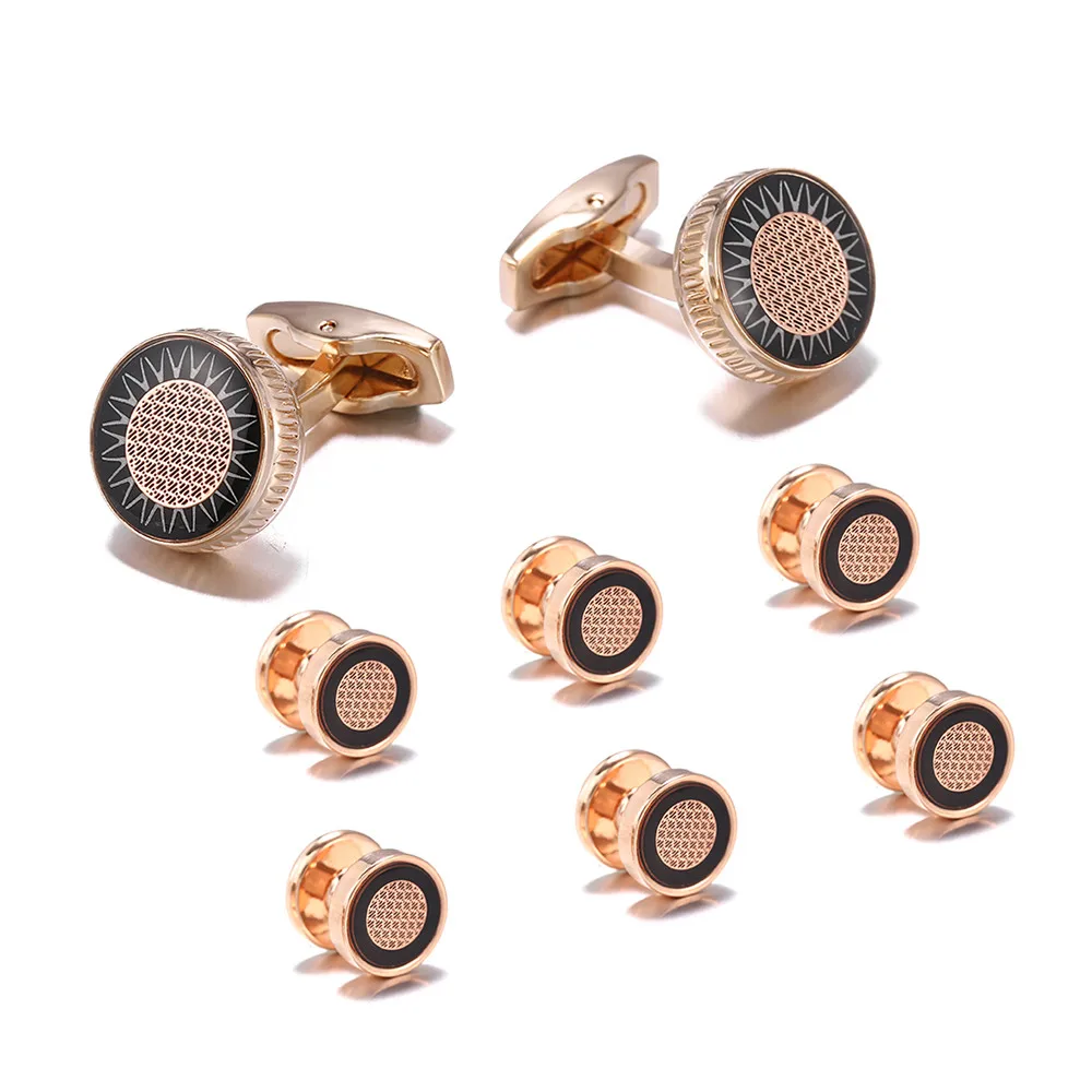 VAGULA Cufflink Stud in 8pcs Set New Suit Tuxedo Collar Stud Set S17