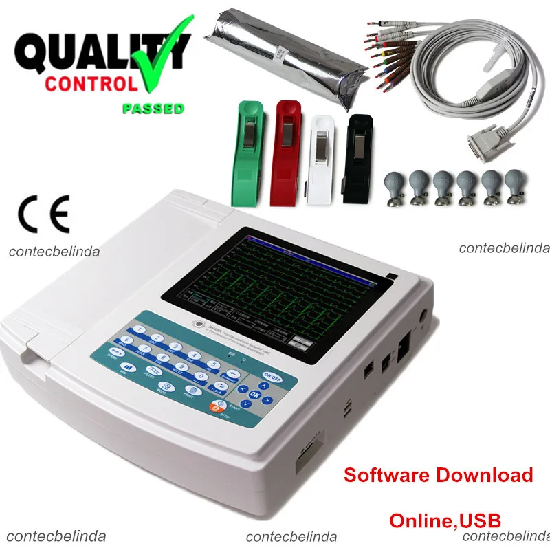 

Contec Digital 12 Channel 12 leads ECG Machine ECG1200G Electrocardiograph ECG/EKG Machine Interpretation CE