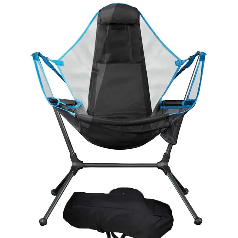 New Folding Chair Outdoor Portable Rocking Chair Park Swing Beach Chair Family Hammock