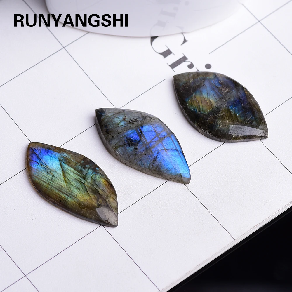 Pierre de lune en cristal de Labradorite naturel, 1 pièce, pendentif brut et poli, objets de collection, décor en pierre brillante colorée